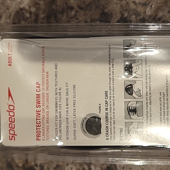 Speedo Black Performance Protective Swim Cap Adult New In Box - Picture 3 of 3